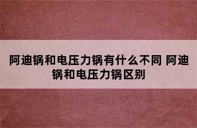 阿迪锅和电压力锅有什么不同 阿迪锅和电压力锅区别